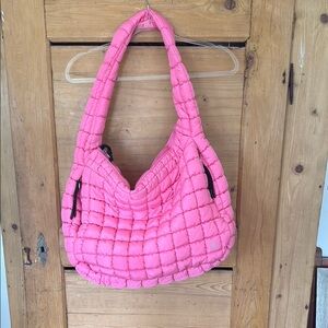 FP Movement by Free People Pink Quilted Hobo Bag like new